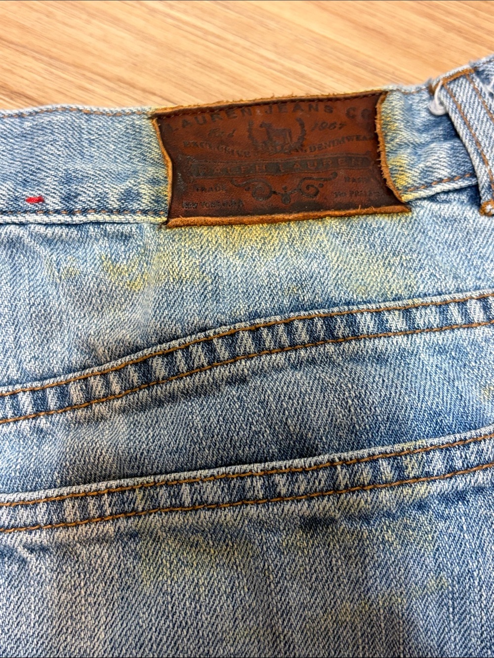 Vintage Lauren Jeans Co Ralph Lauren Denim Bermuda Shorts Light Wash 100% Cotton - Picture 5 of 6